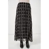 Bigdart Hoge Taille Geometrische Print Maxi Rok