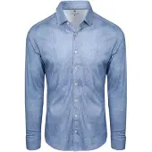 Desoto Overhemd Kent casual jersey blauw gemeleerd