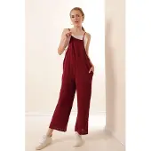 Big Dart Ontspannen Fit Brede Pantalon Jumpsuit met Vierkante Kraag
