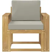 vidaXL 2 Stuk Buiten bank set Polyester Wit en lichtgrijs