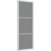vidaXL Binnendeur 76x201,5 cm ESG-glas en aluminium wit