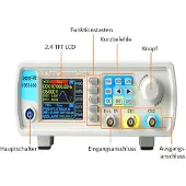 Joy-It JT-JDS6600 Functiegenerator 15 MHz - 0.01 µHz 2-kanaals Driehoek, Blok, Signaal, Sinus, Lorentz-verdeling, Arbitrair, Puls, Ruis