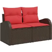 vidaXL Tuin Sofa Bruin 124 x 62 x 85cm poly rattan