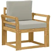 vidaXL Buitensofa Polyester Wit en lichtgrijs