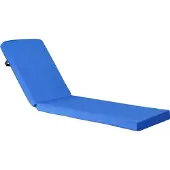 Vevor Ligstoelkussens, 1830x533x75 mm, Waterbestendig en kleurvast, Ligstoelkussens met strikken, Dikke Ligstoelkussens voor Zwembad, Blauw