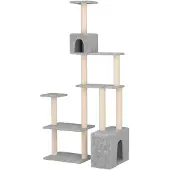 Syfax Kattenboom met sisal krabpalen Lichtgrijs 177,5 cm