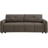 Vente-unique Driezitsslaapbank in getextureerde taupe stof ZAREMI