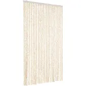 vidaXL Vliegengordijn 100x230 cm chenille beige en wit