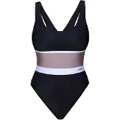 JOOP! Badpak 'Eleganz' taupe / zwart / wit