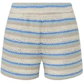 QS Broek lichtbeige / beige gemêleerd / royal blue/koningsblauw / blauw gemêleerd