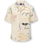 Only & Sons Junior Overhemd 'OSJLuke' blauw / geel / groen / oudroze / zwart / offwhite