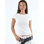 Busem Ronde Hals Korte Mouwen Katoenmix Blouse