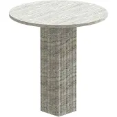 NORR11 Soho eettafel Zilver travertin, Ø80x74 cm