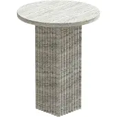 NORR11 Soho bijzettafel Zilver travertin, Ø40x50 cm