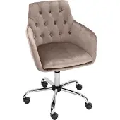 Loft 24 Perry-Bureaustoel Taupe Velours