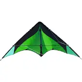 Elliot tweelijnsstuntkite Delta Basic 117 cm groen/zwart