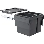 Hailo Cargo Synchro afvalsysteem voor kastbreedte 50cm grijs 46 liter (28+18)
