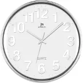 Justaminute 00816 Kwartsklok Cirkel Chroom, Wit