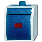 Busch Jaeger Abb Busch-Jaeger Ocean Wisselschakelaar + Controle Lens Wd Opbouw Ip44