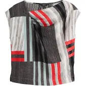 Next - Dames - Gedrapeerde top met asymmetrische plooien en korte mouwen - Grijs