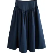 Next - Dames - Midi-rok van katoenpopeline met verlaagde taille - Blauw