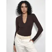 Busem Slim Fit V-hals Lange Mouwen Blouse