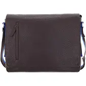 Leonhard heyden Leren schoudertas laptoptas met laptopvak Tokio Umhängetasche 8204 Schokoladenbraun donkerbruin