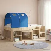 Prolenta Maison Exclusive - Slaaptunnel voor kinderbedden, 2 stuks, blauw, polyester
