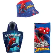 Spider-man Spiderman zomerset; poncho, hoedje en strandlaken