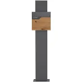 ML-Design Brievenbus 37x36,5x11 cm antraciet/houtlook staal