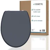 Schutte Duroplast toiletbril, antraciet, met zachte sluiting en snelsluiting