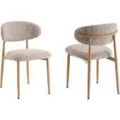 Celia Eetkamerstoelen Celia Taupe Naturel Santi Set van 2