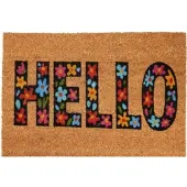 Home & Styling Deurmat Hello Kokos - 59x39cm - Bruin