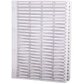 Exacompta 2x Bedrukte tabbladen met geplastificeerde tabs - 1 tot 100 - Mylar Wit - Wit - MWD1-100Z