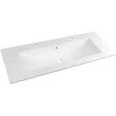 Hak Yukon Kunstmarmeren dubbele wastafel, 120x45cm, wit