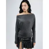 Busem Bootneck Blouse met Steenaccessoire