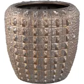 Ptmd Crocco Bronze Ceramic Round Pot Croco Pattern L