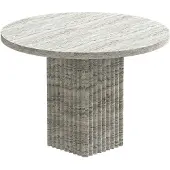 NORR11 Soho salontafel Zilver travertin, Ø50x35 cm