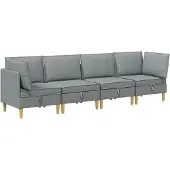 vidaXL Modulaire bankset met opslag 4 st Lichtgrijs Stof