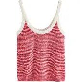 Next Gebreide top bloedrood / wit