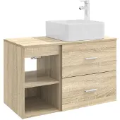 vidaXL Badkamermeubel Set 2 st Sonoma Eiken Bewerkt hout