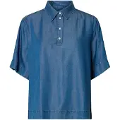 Selected Blouse 'SLFJanna' blauw denim