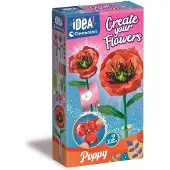 Clementoni Create Your Flowers Poppy - Klaproos Knutselen van Crepe Papier - Papieren Bloemen Maken Knutselpakket met Knutselspullen voor Kinderen