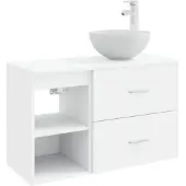 vidaXL Badkamermeubel Set 2 st Wit Bewerkt hout