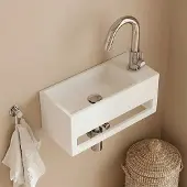 Saniclear Bali solid surface fontein 36x20cm rechts