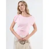 Busem Bootsnede Ribbelblouse