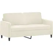 vidaXL 3-delige Loungeset met kussens fluweel crèmekleurig