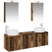 vidaXL Badkamerkast set 5 st Oud hout Bewerkt hout