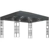 vidaXL Prieel met LED-lichtslinger 3x4 m antracietkleurig