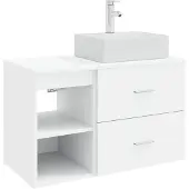 vidaXL Badkameraccessoireset, 2 stuks, wit, van houtvezel